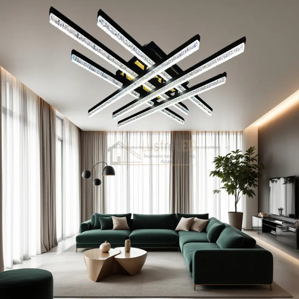 Lustra LED Cristal Aplicata Royalty Square Telecomanda Echivalent 800W (Copy) lustreled.ro