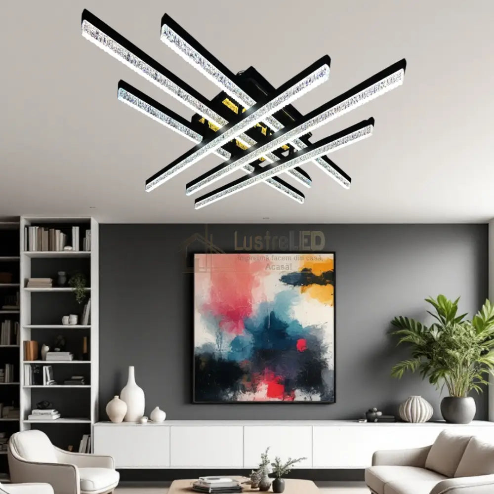 Lustra LED Cristal Aplicata Royalty Square Telecomanda Echivalent 800W (Copy) lustreled.ro