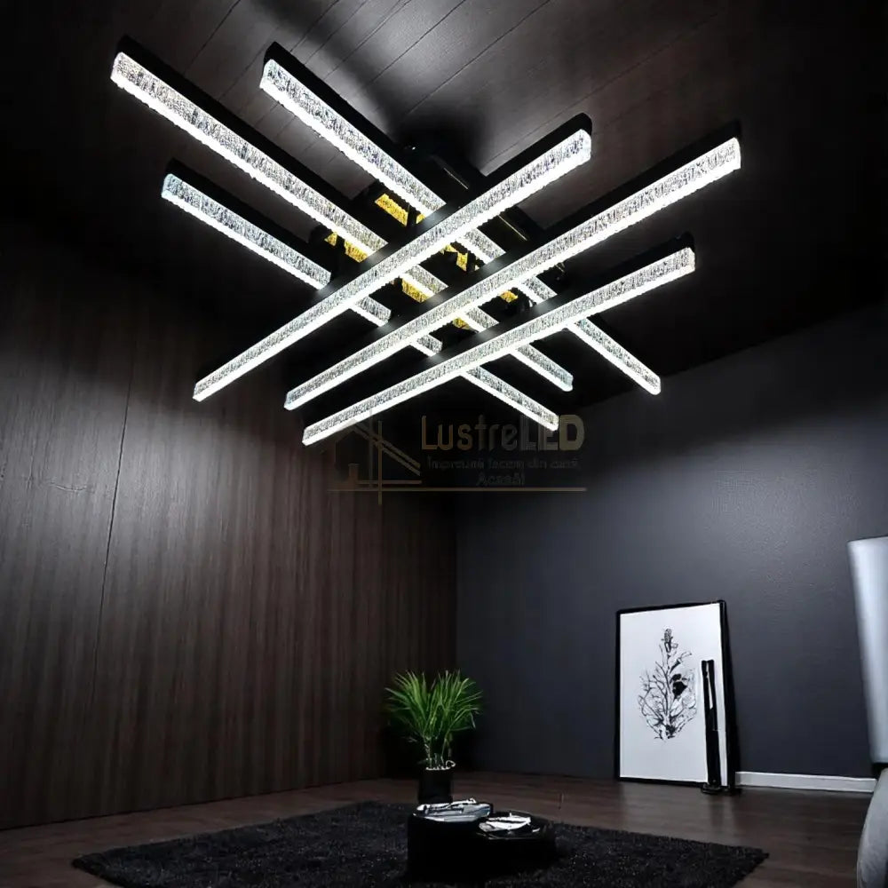 Lustra LED Cristal Aplicata Royalty Square Telecomanda Echivalent 800W (Copy) lustreled.ro