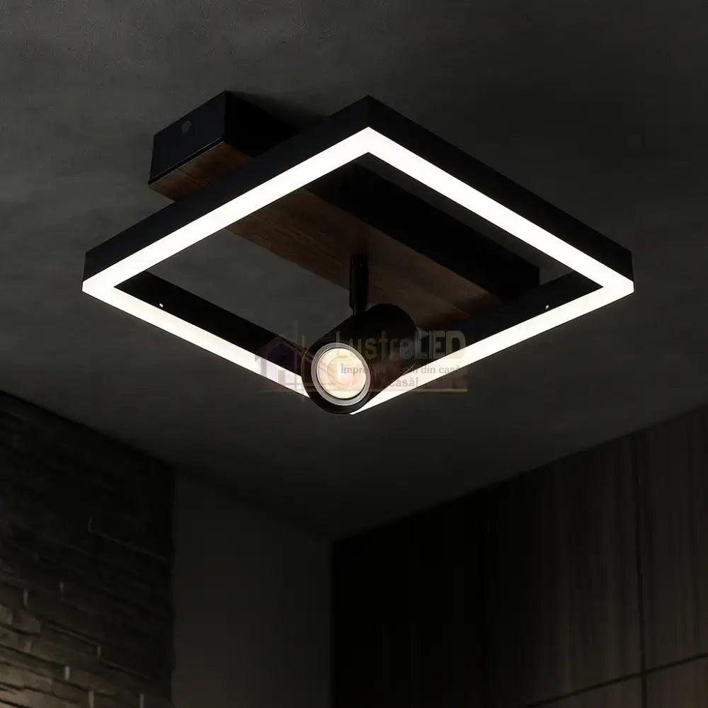 Lustra LED Zenn Telecomanda Wifi 2.4G Black 3 Culori G4227 NEAGRA / SQUARE DESIGN Lighting Fixtures