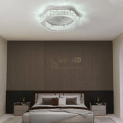 Lustra LED Argintie Splash Crystal Telecomanda lustreled.ro