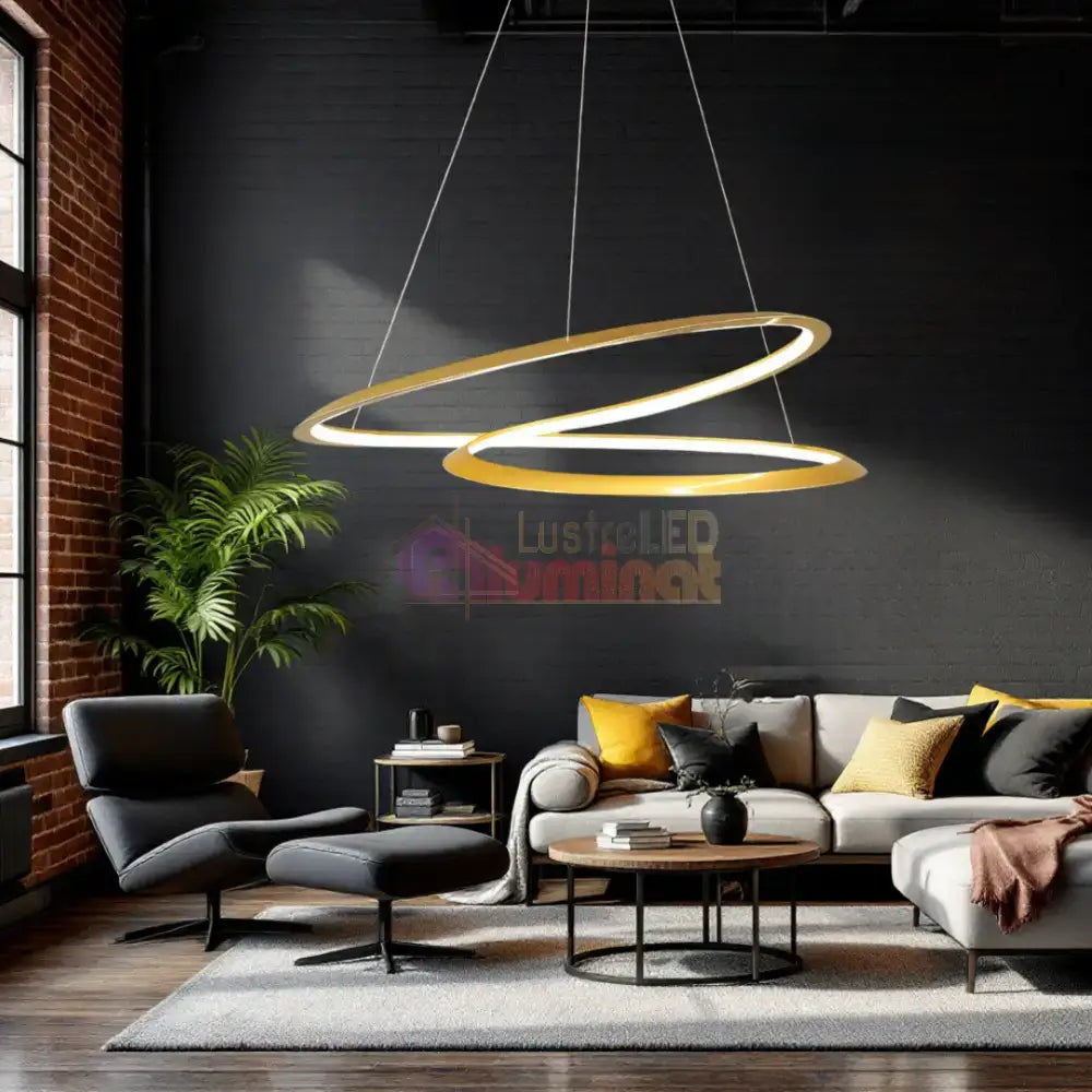 Lustra LED Aurie Suspendata 120W Lumea Telecomanda Echivalent 600W lustreled.ro