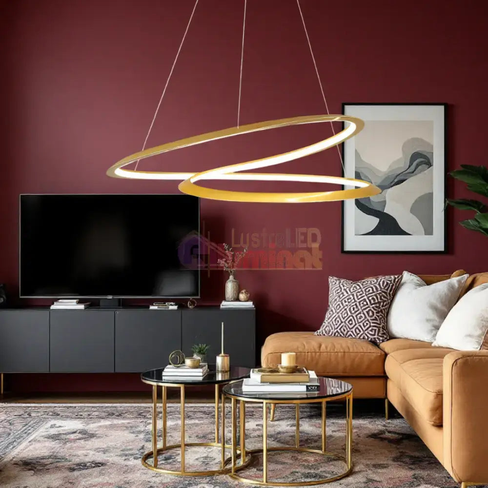 Lustra LED Aurie Suspendata 120W Lumea Telecomanda Echivalent 600W lustreled.ro