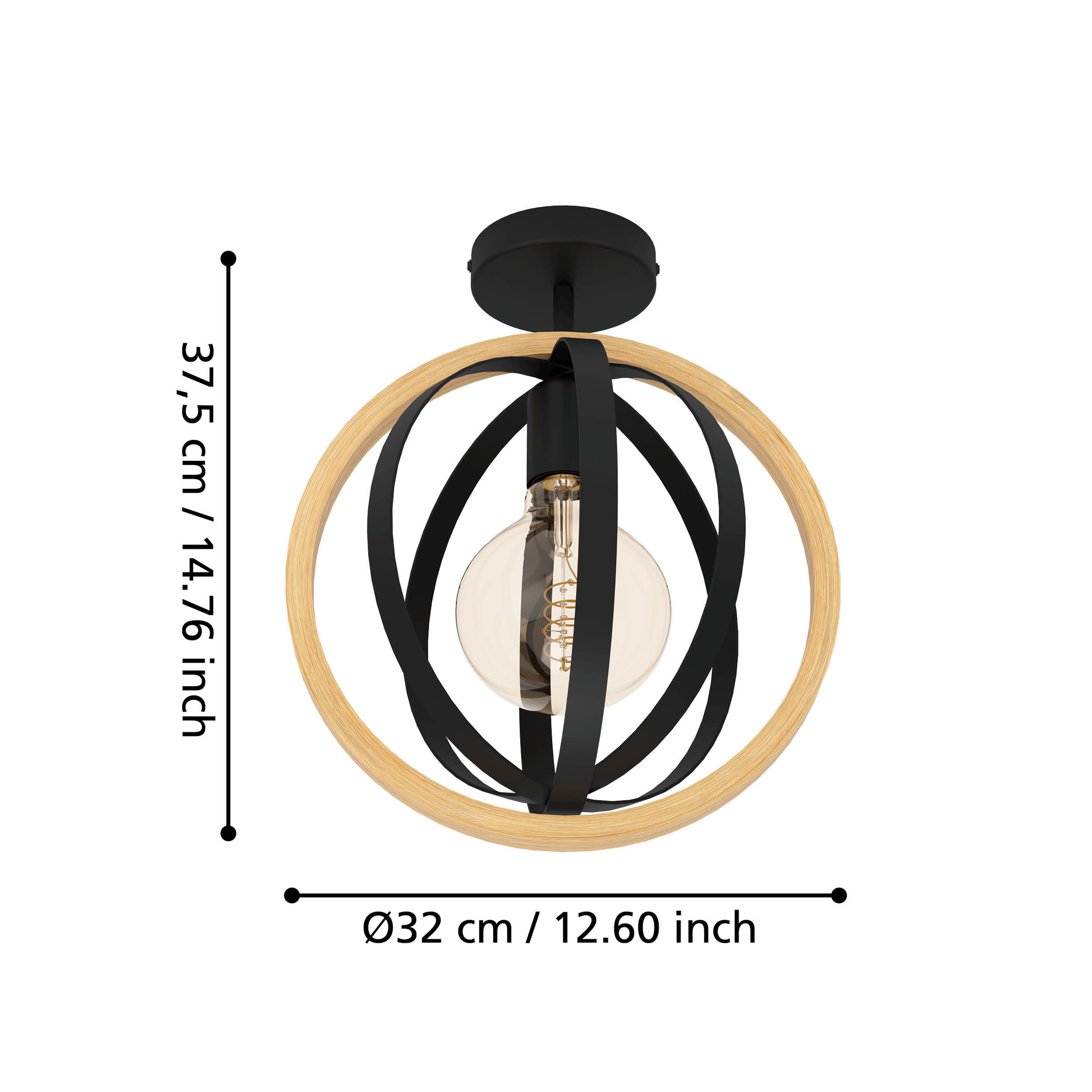 Aplica Vintage BASILDON 1xE27 43736 NEAGRA / VINTAGE SI RETRO DESIGN Lighting