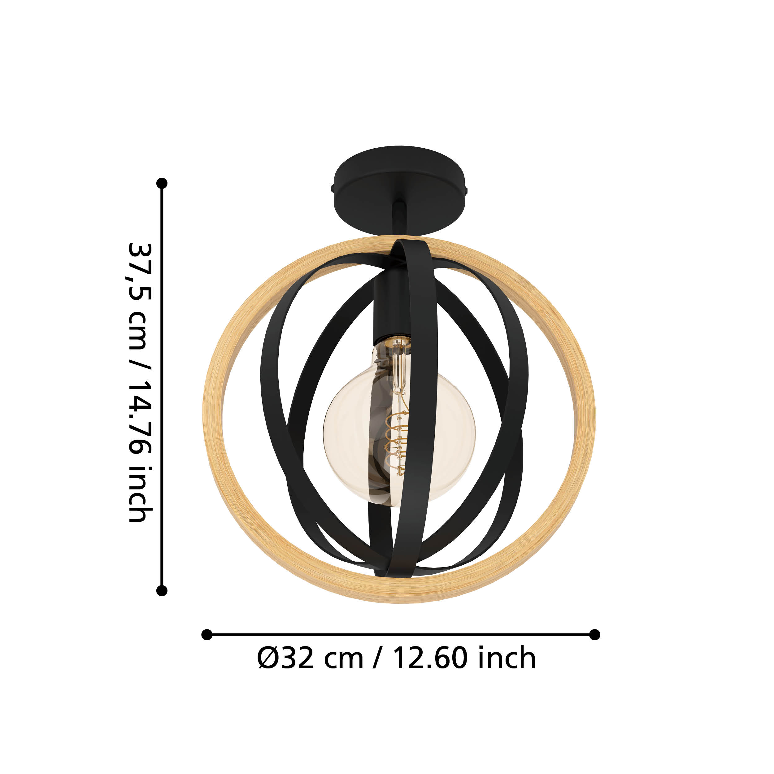 Aplica Vintage BASILDON 1xE27 43736 NEAGRA / VINTAGE SI RETRO DESIGN Lighting