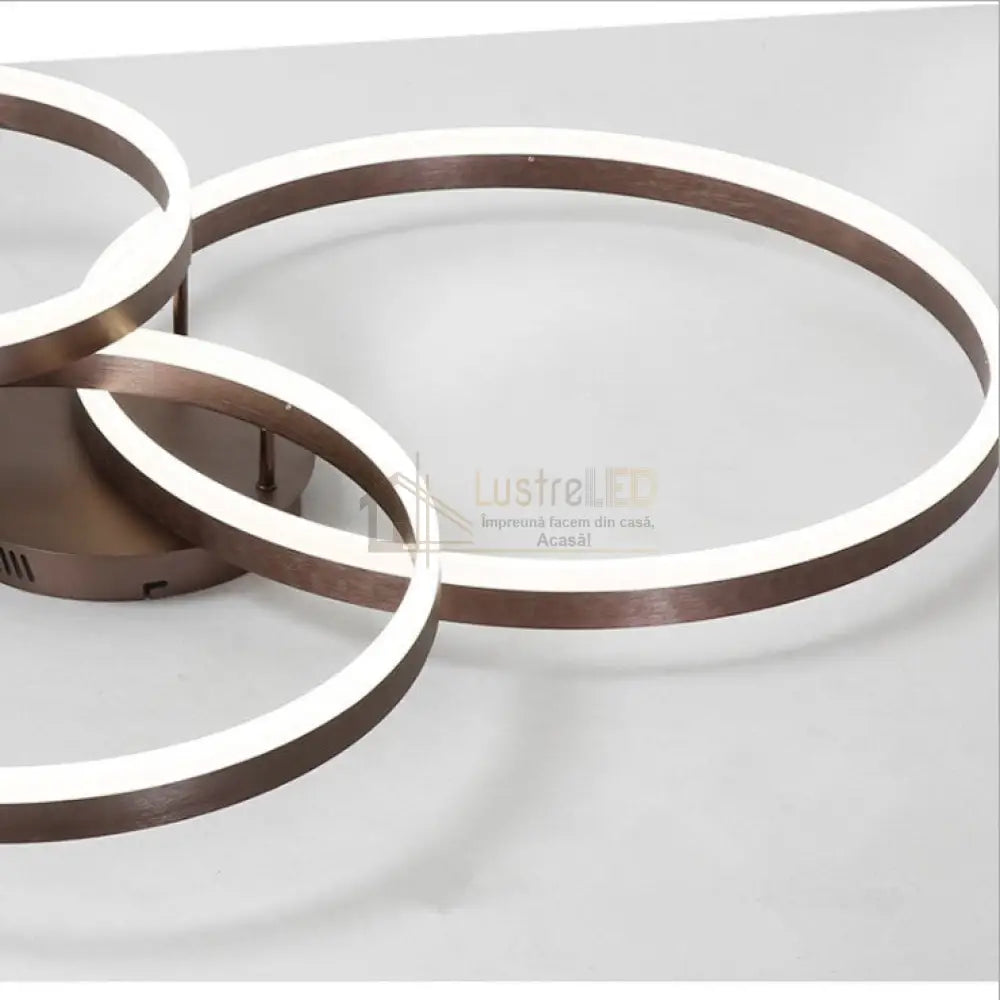 Lustra Led Beauty Brown Circle Echivalent 600W Telecomanda Lighting Fixtures