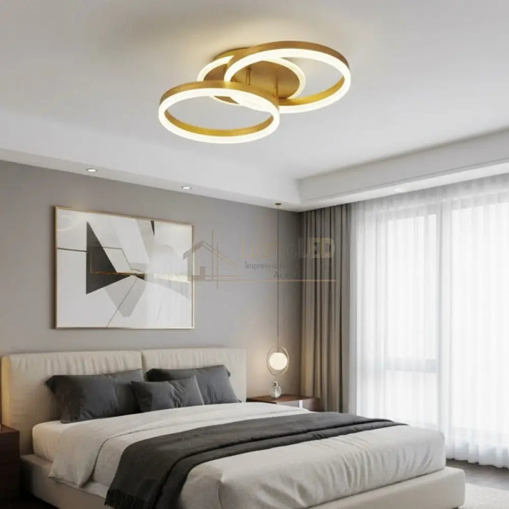 Lustra LED Beauty Gold 1 + 1 Circle Echivalent 400W Telecomanda AURIE / CIRCLE DESIGN Lighting Fixtures