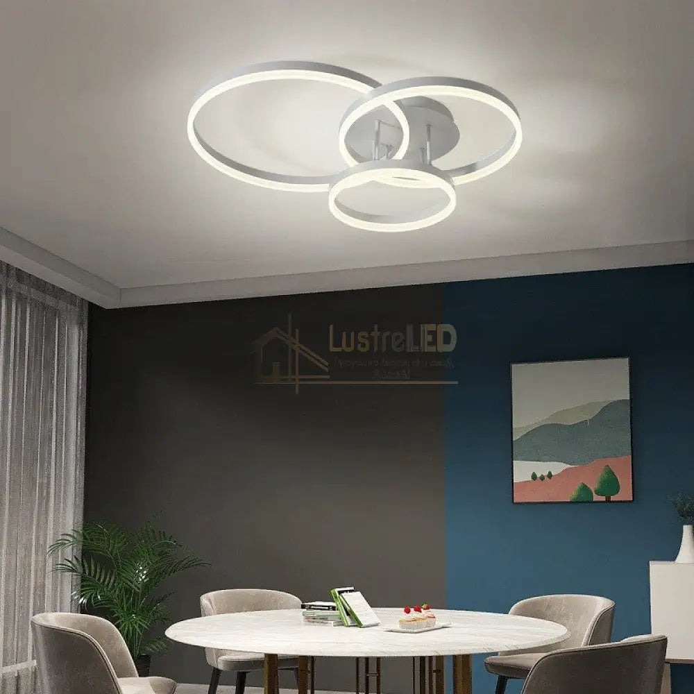 Lustra Led Beauty White Circle Echivalent 600W Telecomanda Lighting Fixtures