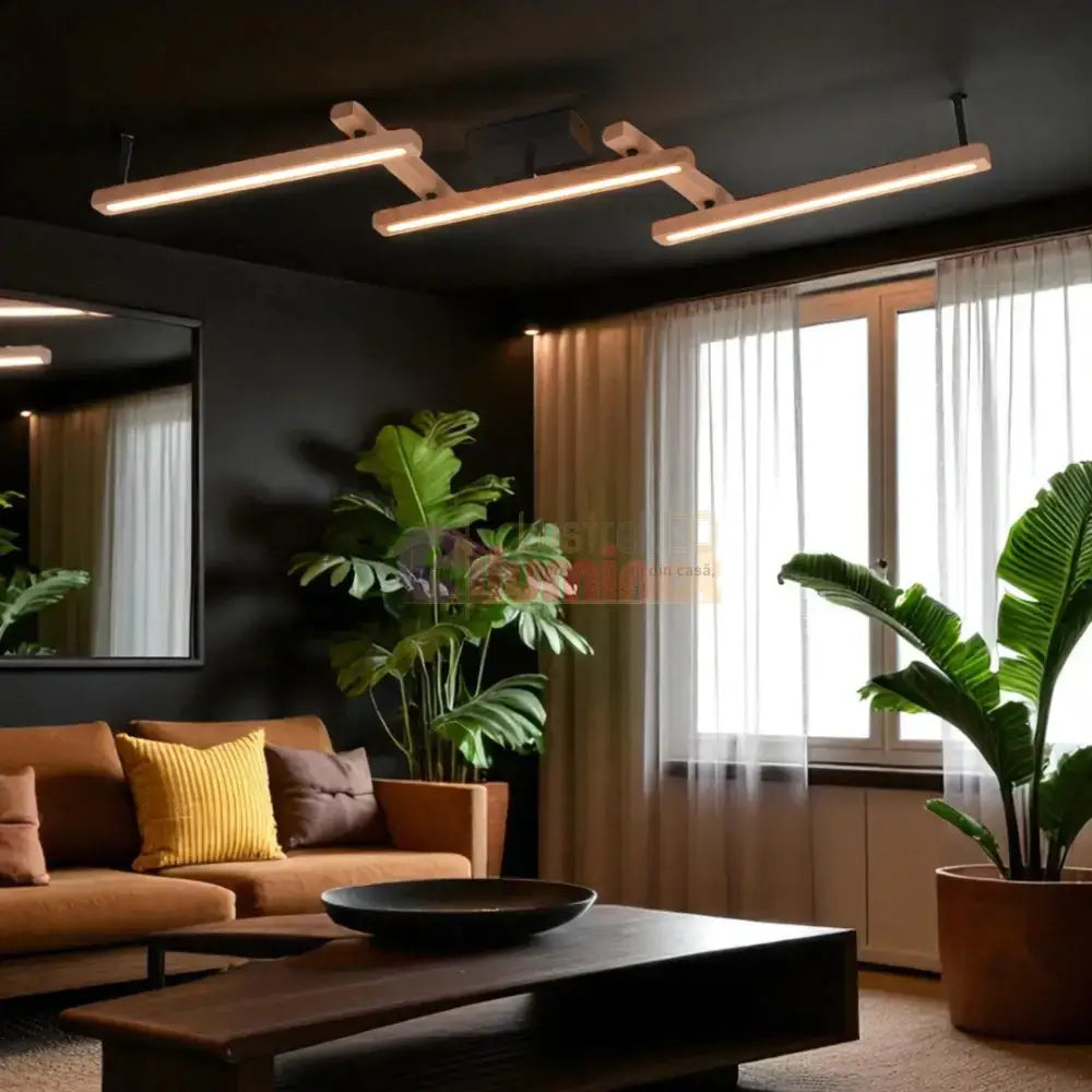 Lustra LED Aplicata WOOD BELLARI lustreled.ro