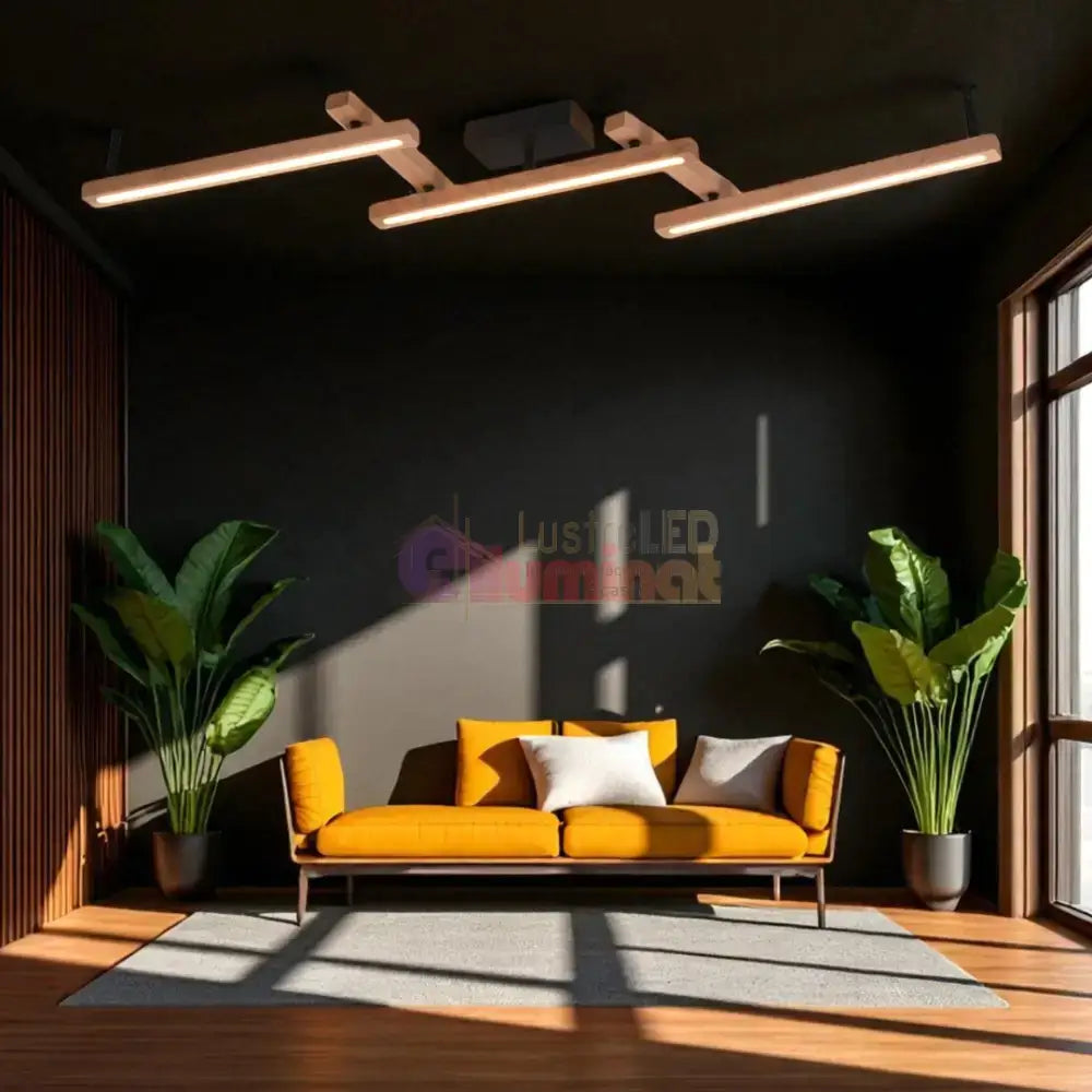 Lustra LED Aplicata WOOD BELLARI lustreled.ro