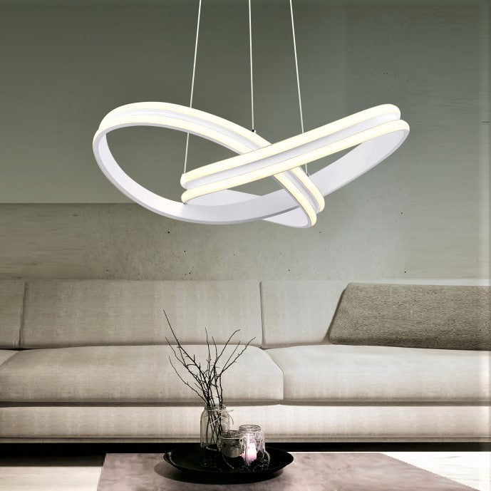 Lustra LED 192W Bianca Alba 2 Segmente Telecomanda