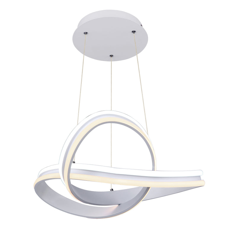 Lustra LED 192W Bianca Alba 2 Segmente Telecomanda