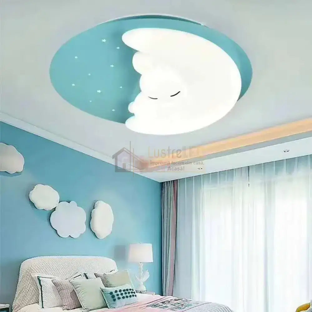 Lustra Led Blue Sleepy Bunny Echivalent 300W Telecomanda Lighting Fixtures