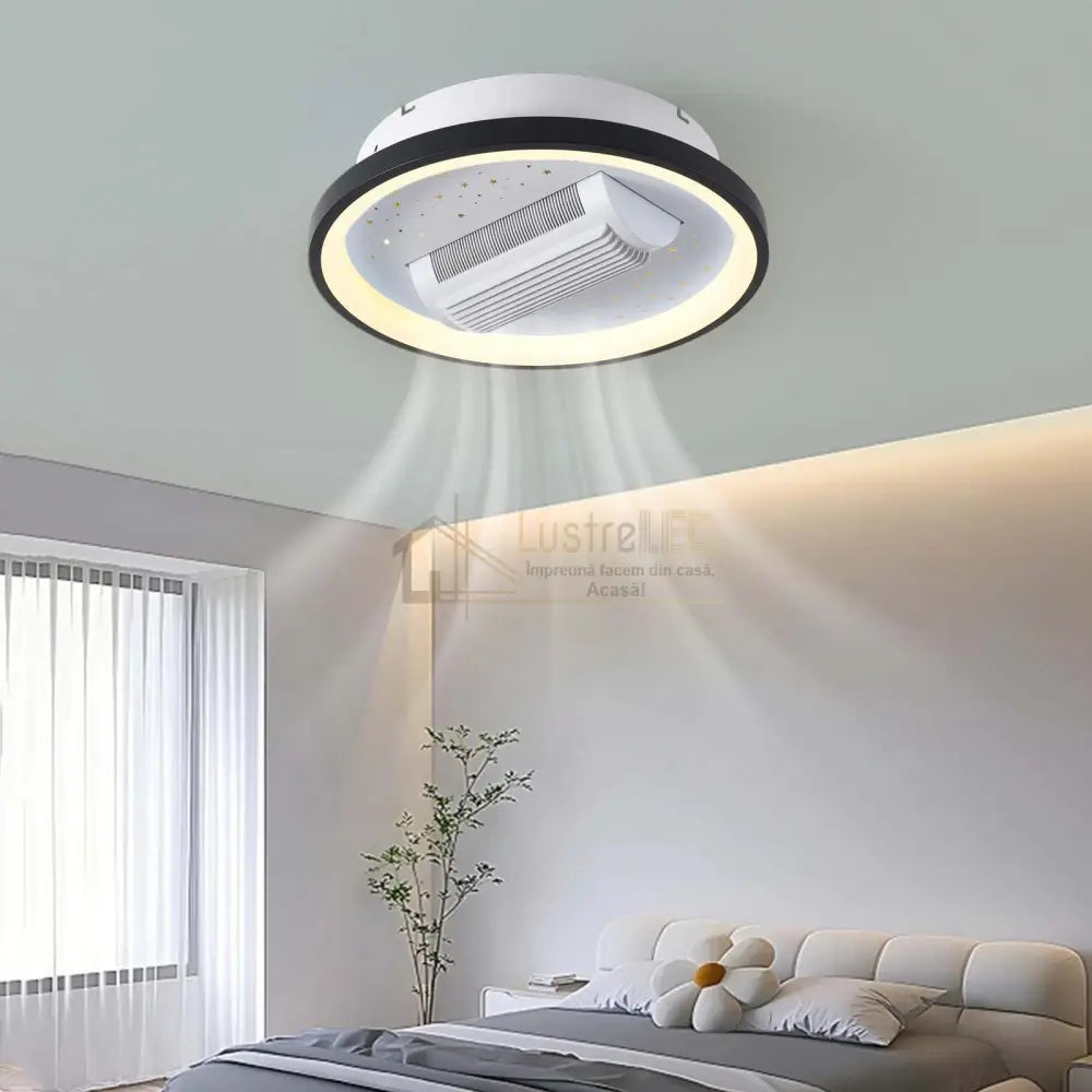 Lustra Led C2402 Cu Ventilator Reglabil Si Telecomanda Echivalent 500W Ceiling Light With Fan