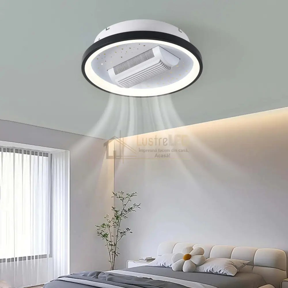 Lustra Led C2402 Cu Ventilator Reglabil Si Telecomanda Echivalent 500W Ceiling Light With Fan