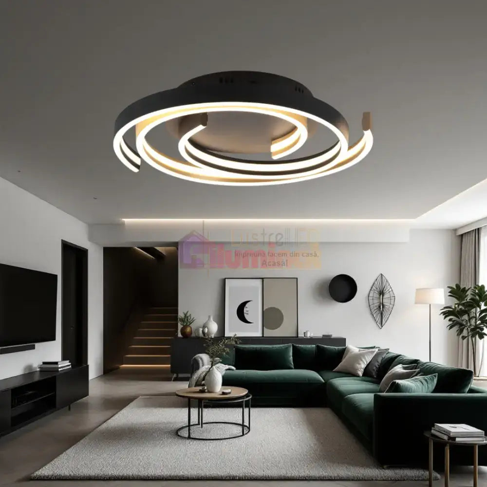 Lustra LED CAYA Echivalent 600W, 3 Lumini si Dimabila din buton lustreled.ro