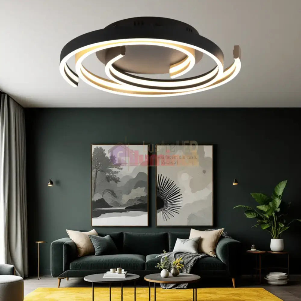 Lustra LED CAYA Echivalent 600W, 3 Lumini si Dimabila din buton lustreled.ro