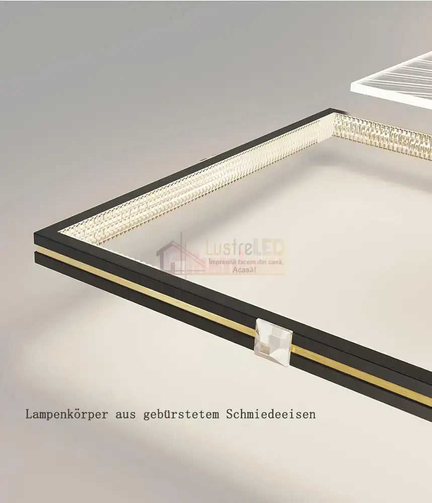 Lustra Led Charlotte 1 + 1 Square Echivalent 300W Telecomanda Lighting Fixtures