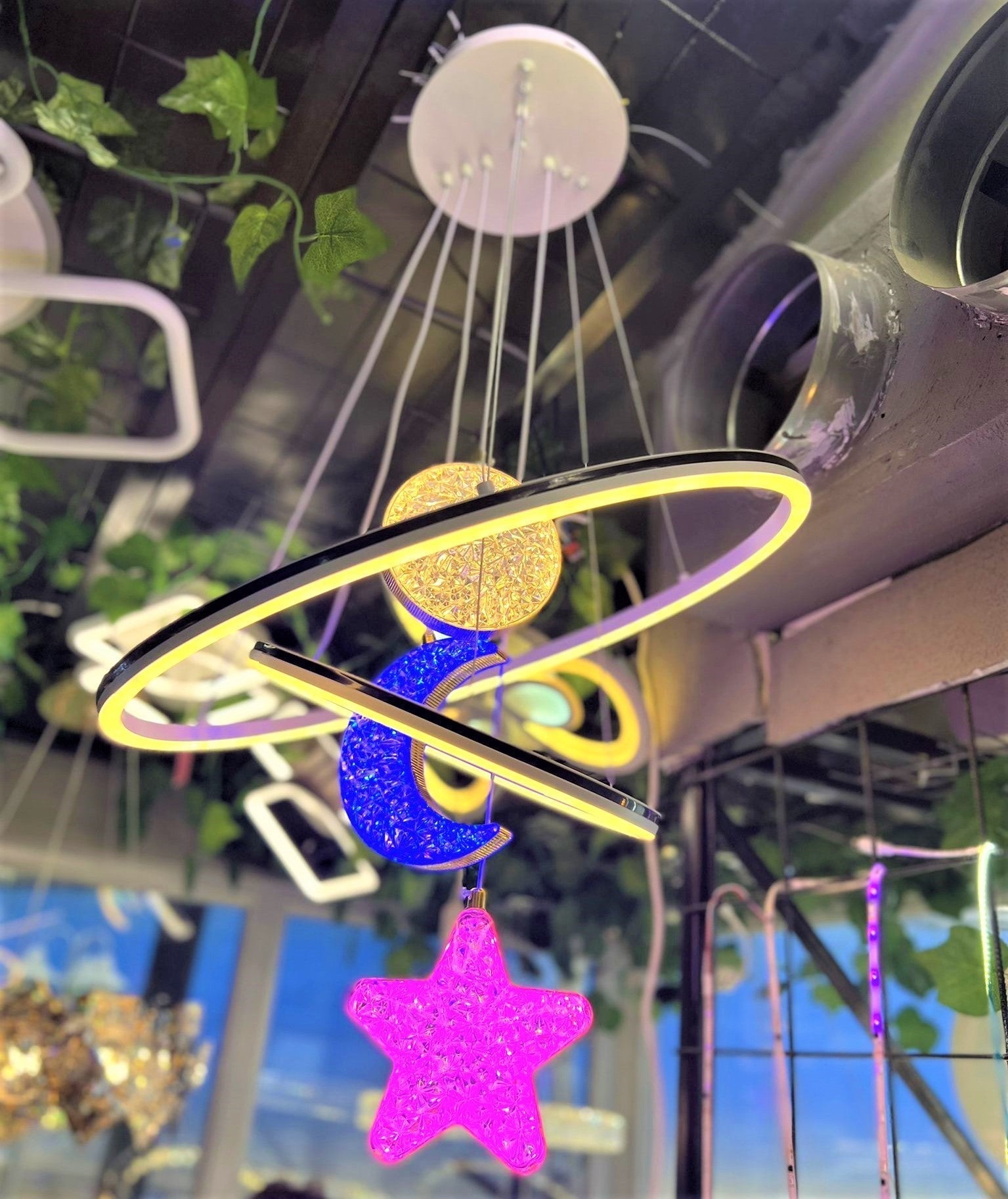 Lustra LED KIDS-WORLD RGB Echivalent 500W Telecomanda