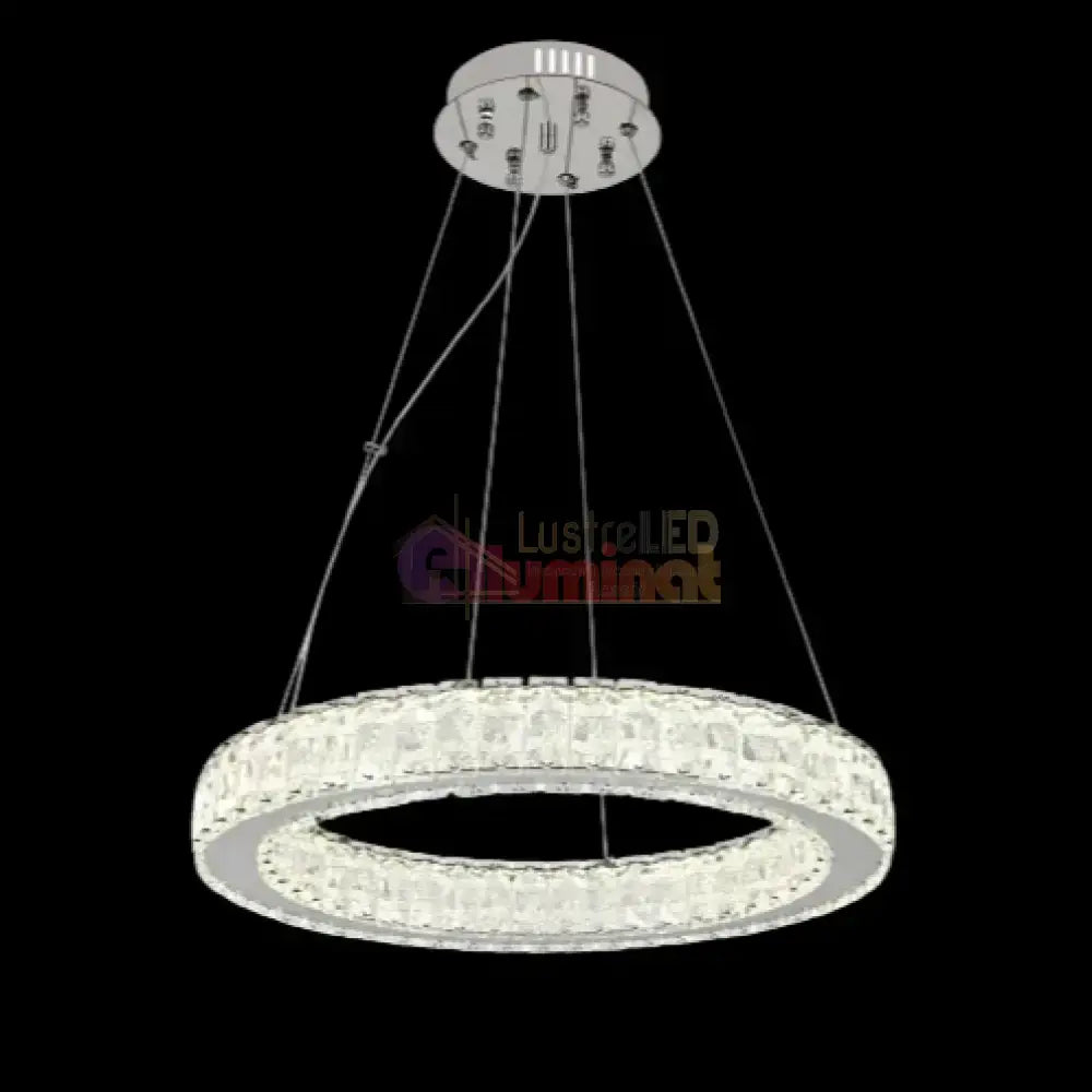 Lustra LED Suspendata Silver Crystal 1 Segment Rotund 75171/500 lustreled.ro