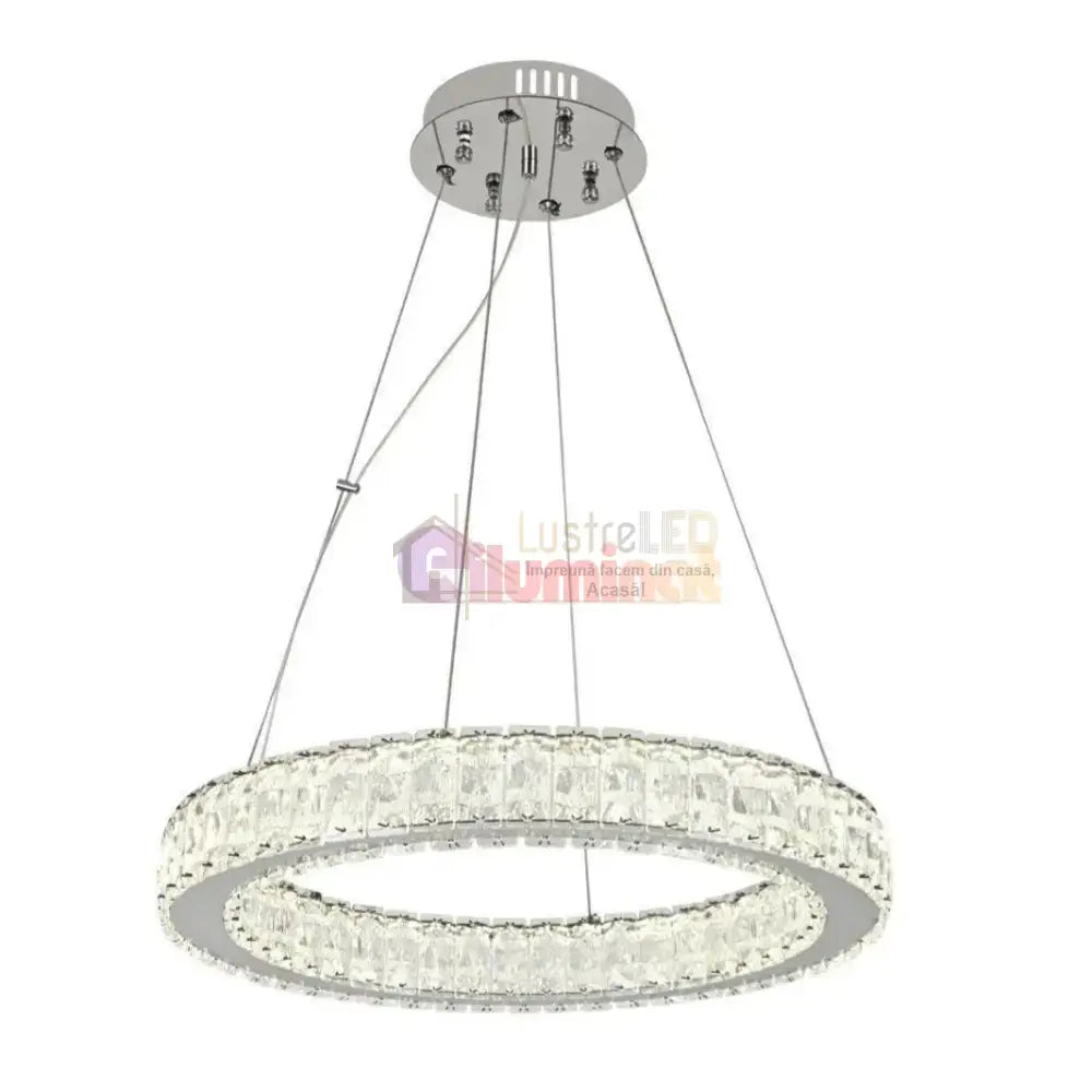 Lustra LED Suspendata Silver Crystal 1 Segment Rotund 75171/500 lustreled.ro