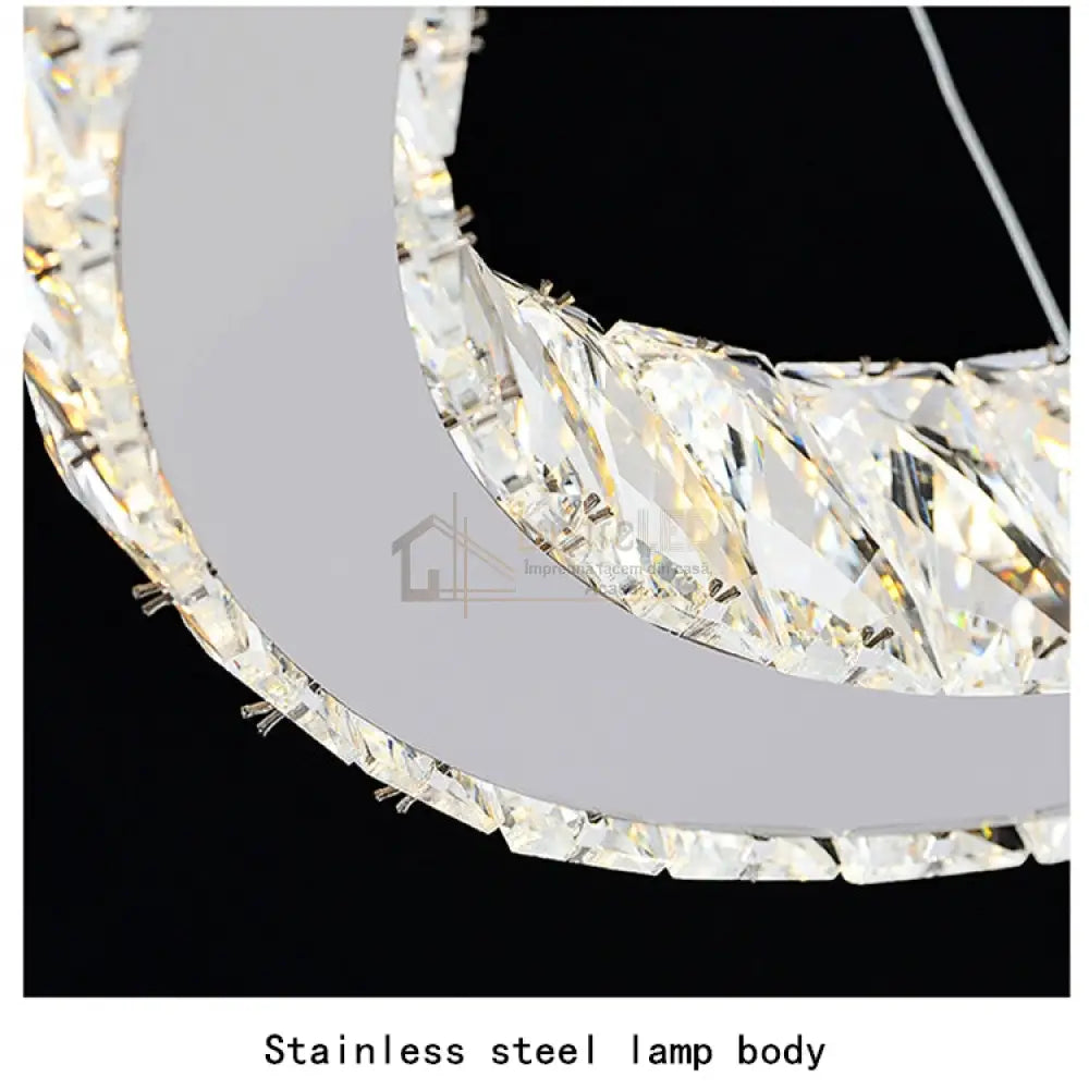 Lustra Led Cristal 2 Segmente Telecomanda Echivalent 600W Ceiling Light Fixtures