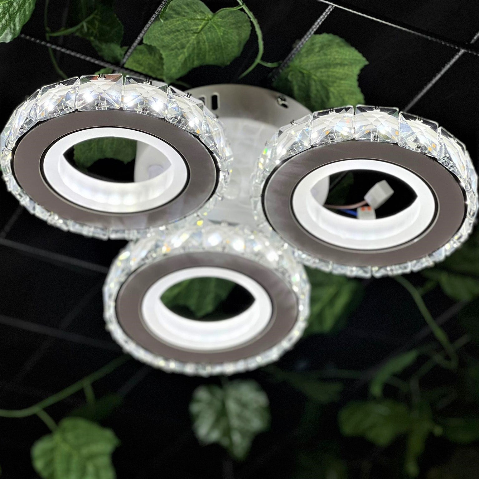 Lustra LED 72W 3 CIRCLE Cristal Alba Telecomanda