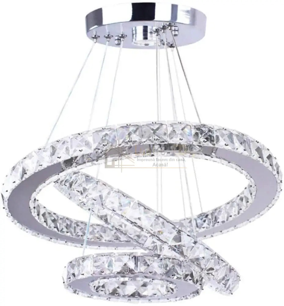 Lustra Led 120W Cristal 3 Segmente Telecomanda Chandeliers Crystal