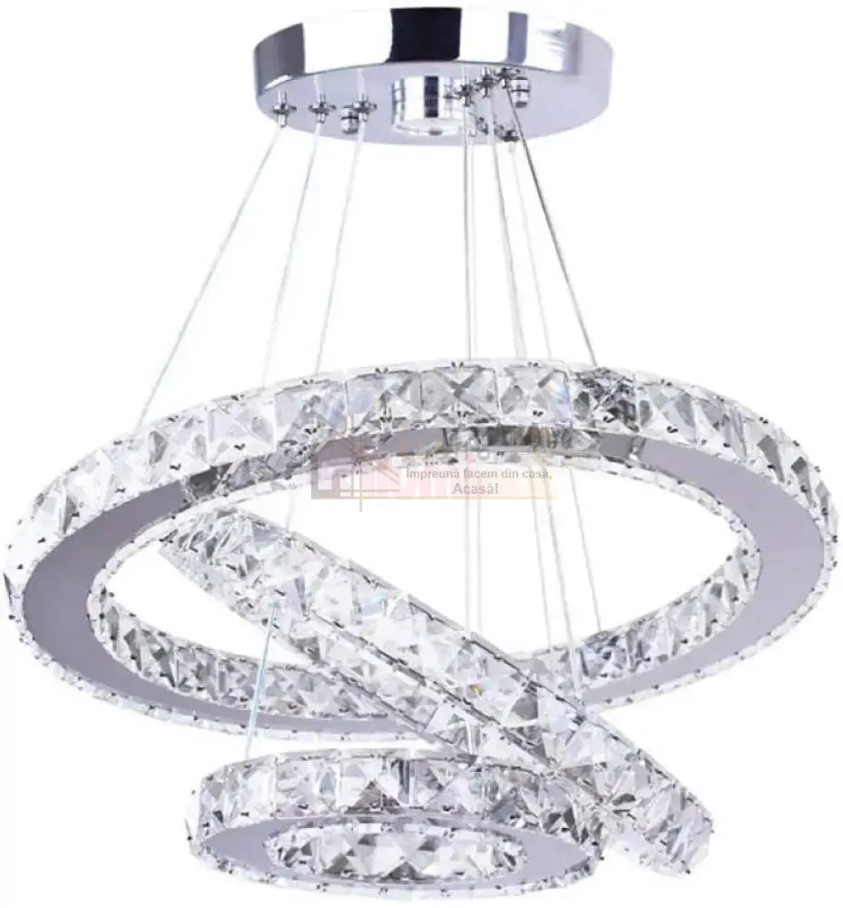 Lustra Led 120W Cristal 3 Segmente Telecomanda Chandeliers Crystal