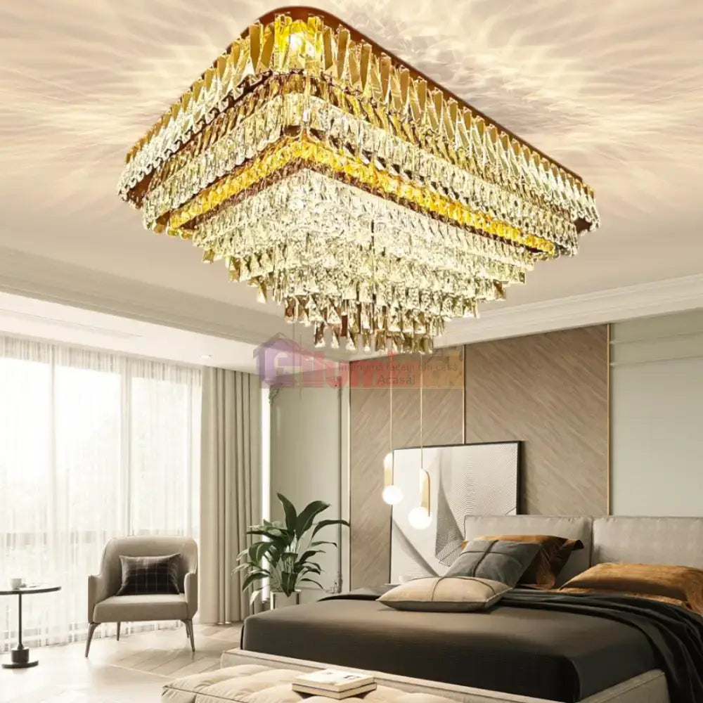 Lustra LED Aplicata Grand Glam Telecomanda lustreled.ro
