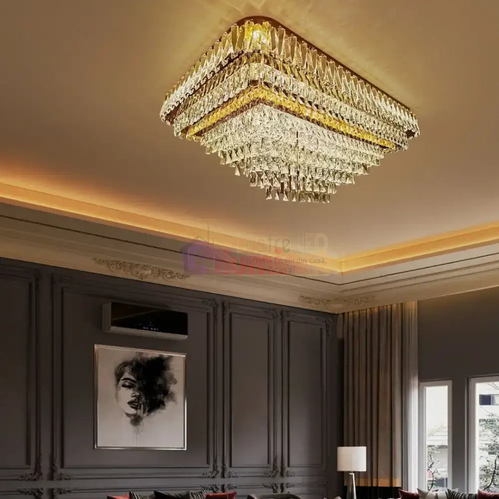 Lustra LED Aplicata Grand Glam Telecomanda lustreled.ro
