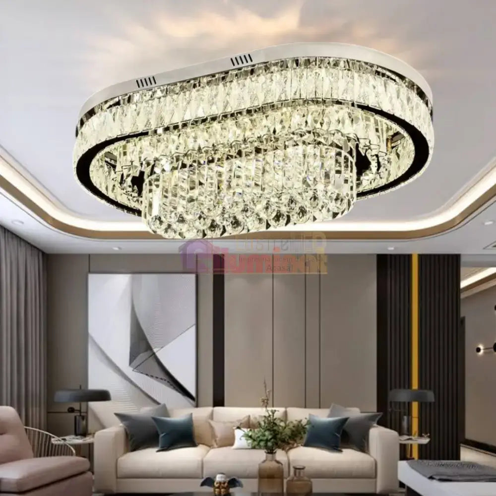 Lustra LED Aplicata Grand Aurora Cristal Telecomanda lustreled.ro
