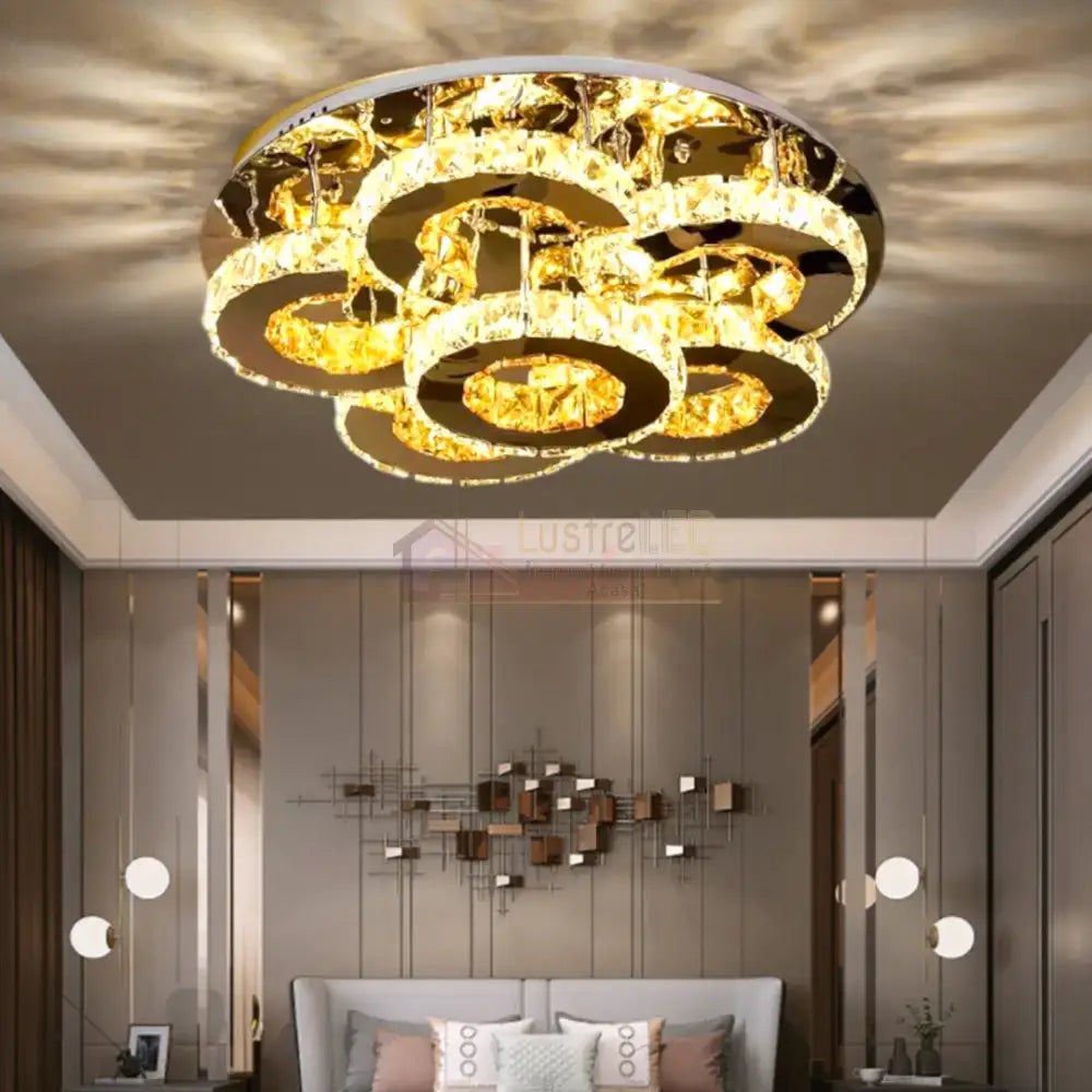 Lustra LED Elegance Aurora Cristal Telecomanda CHROME / 50CM / CRISTAL Chandeliers