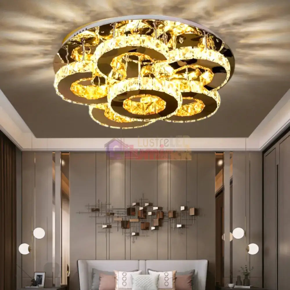 Lustra LED Elegance Aurora Cristal Telecomanda lustreled.ro