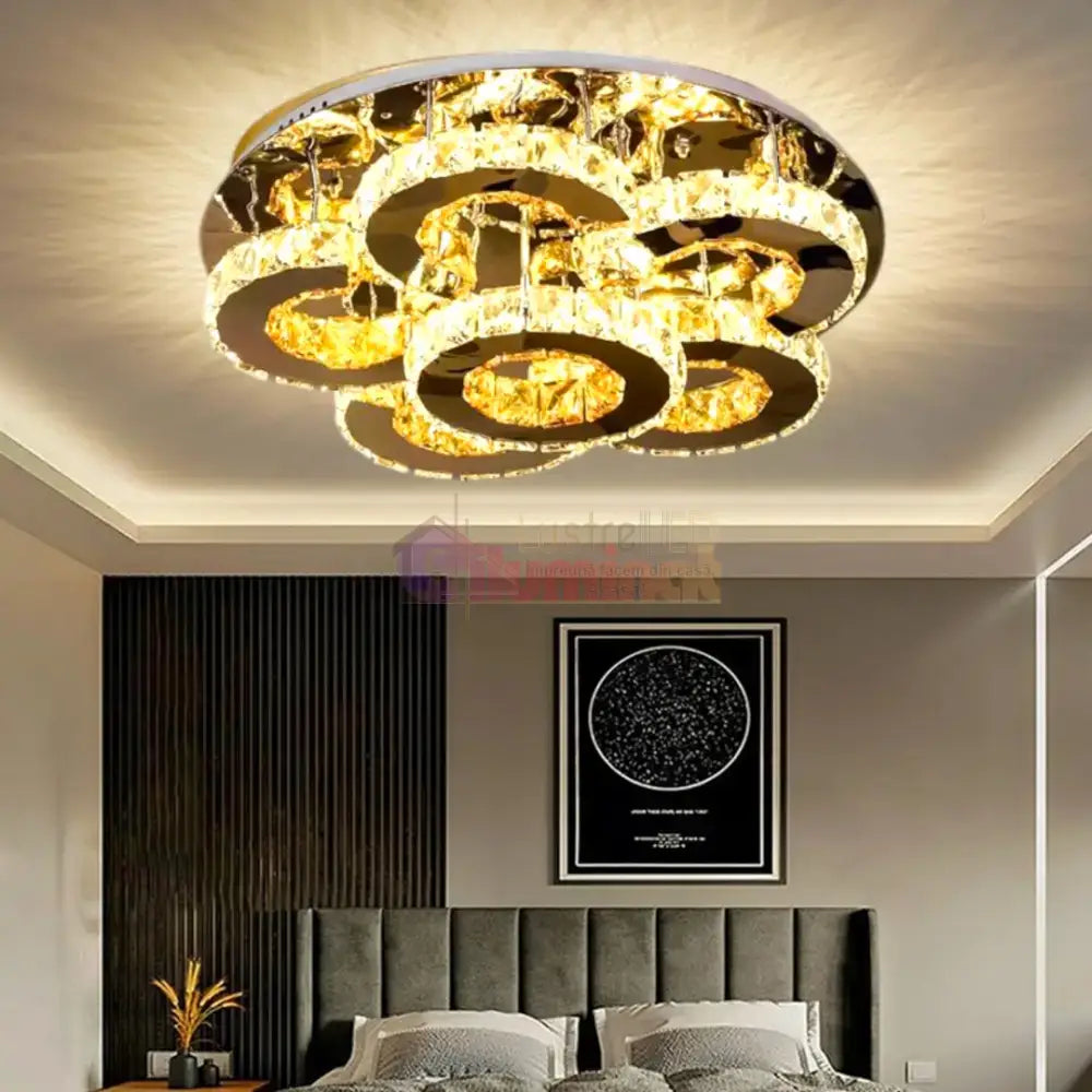 Lustra LED Elegance Aurora Cristal Telecomanda lustreled.ro