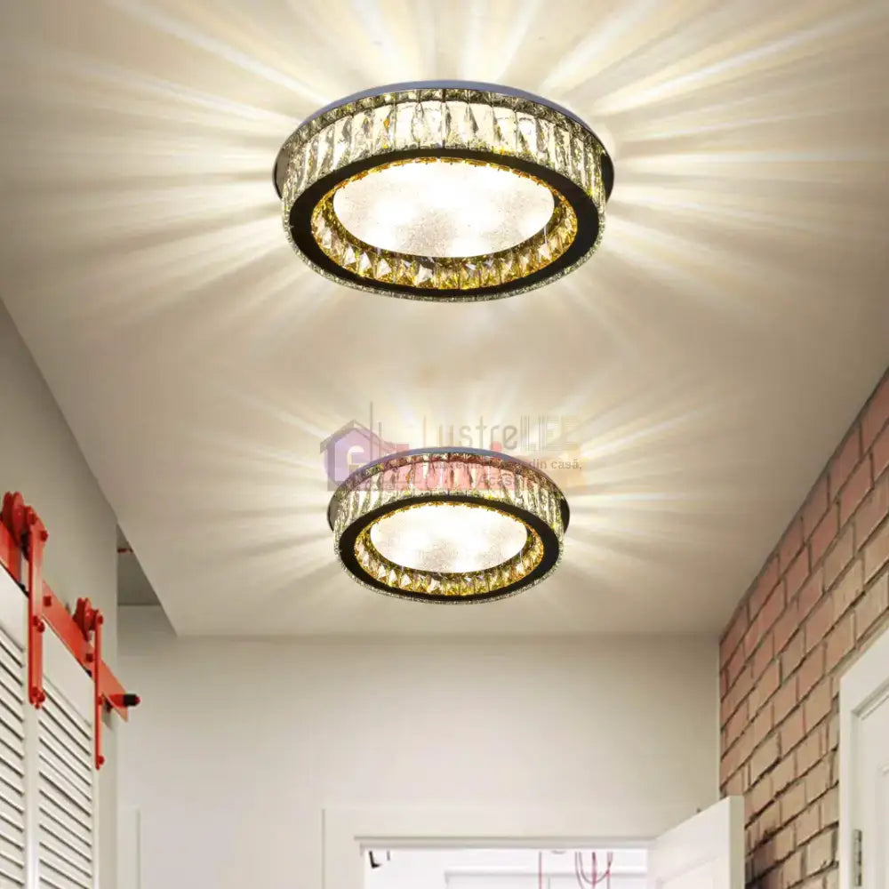 Lustra LED Aplicata Glamour Halo Cristal Telecomanda lustreled.ro