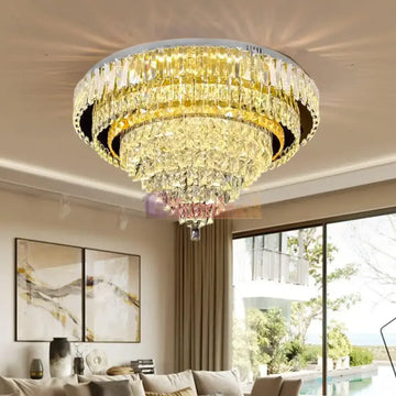 Lustra LED Cristal Aplicata Grandisomo Luce Rotunda Telecomanda