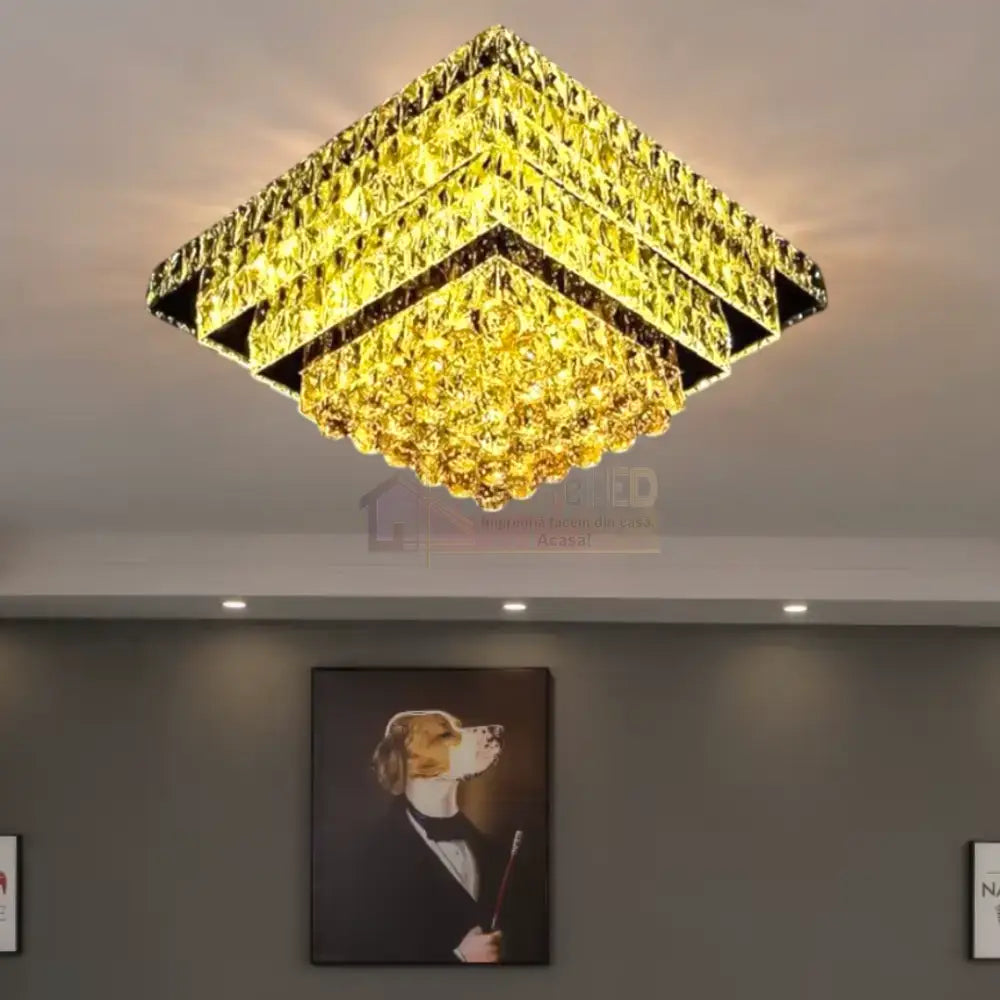 Lustra LED Aplicata Imperial Cristal Telecomanda Chandeliers