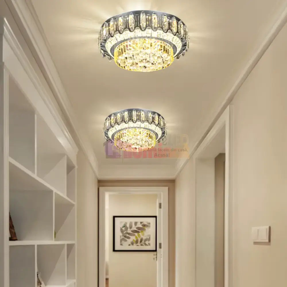 Lustra LED Cristal Aplicata Majesty Telecomanda 50-80CM lustreled.ro
