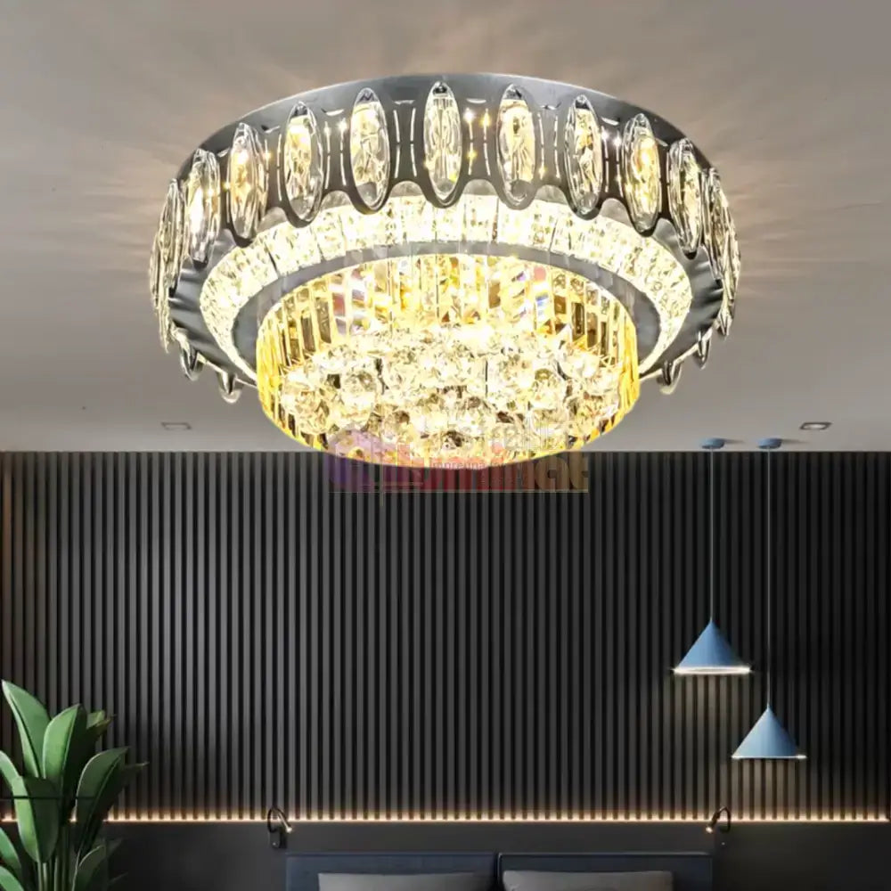 Lustra LED Cristal Aplicata Majesty Telecomanda 50-80CM lustreled.ro