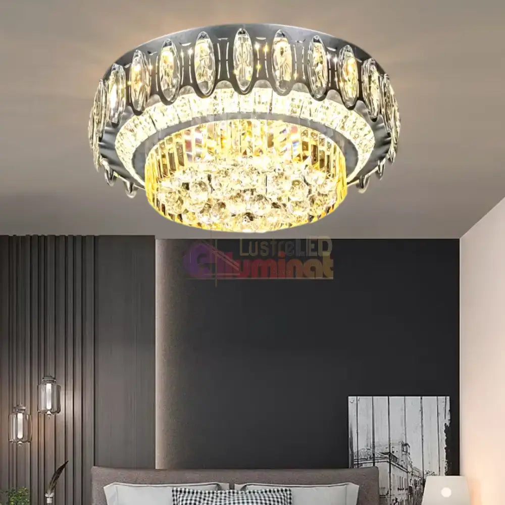 Lustra LED Cristal Aplicata Majesty Telecomanda 50-80CM lustreled.ro