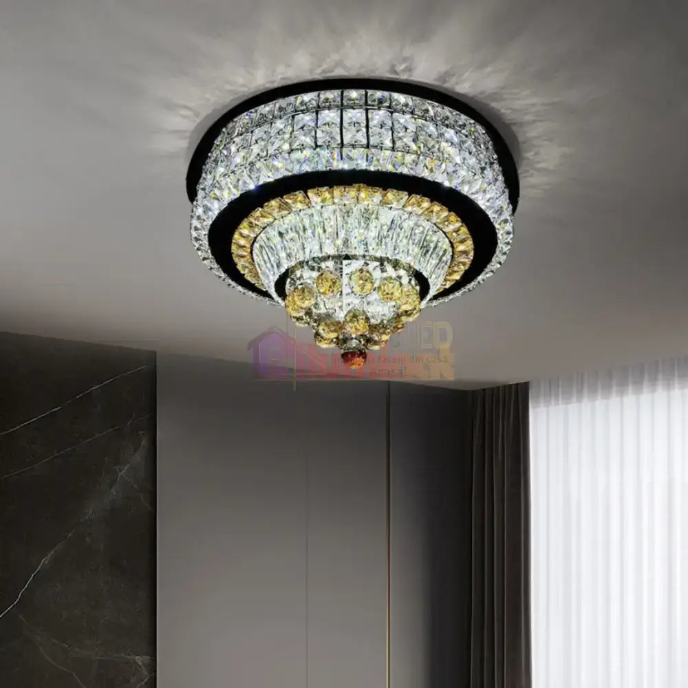 Lustra LED Cristal Aplicata Noble Glow Telecomanda Echivalent 800W lustreled.ro