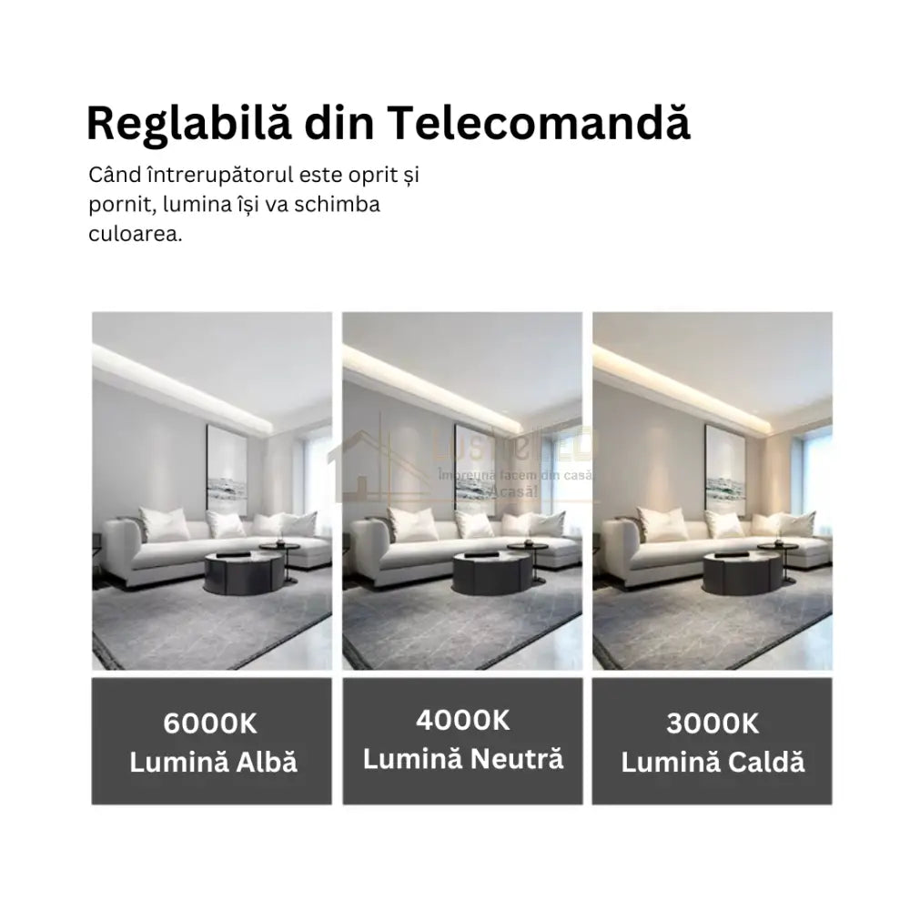 Lustra LED Aplicata Royal Square Cristal Telecomanda CHROME / 50CM / CRISTAL Chandeliers