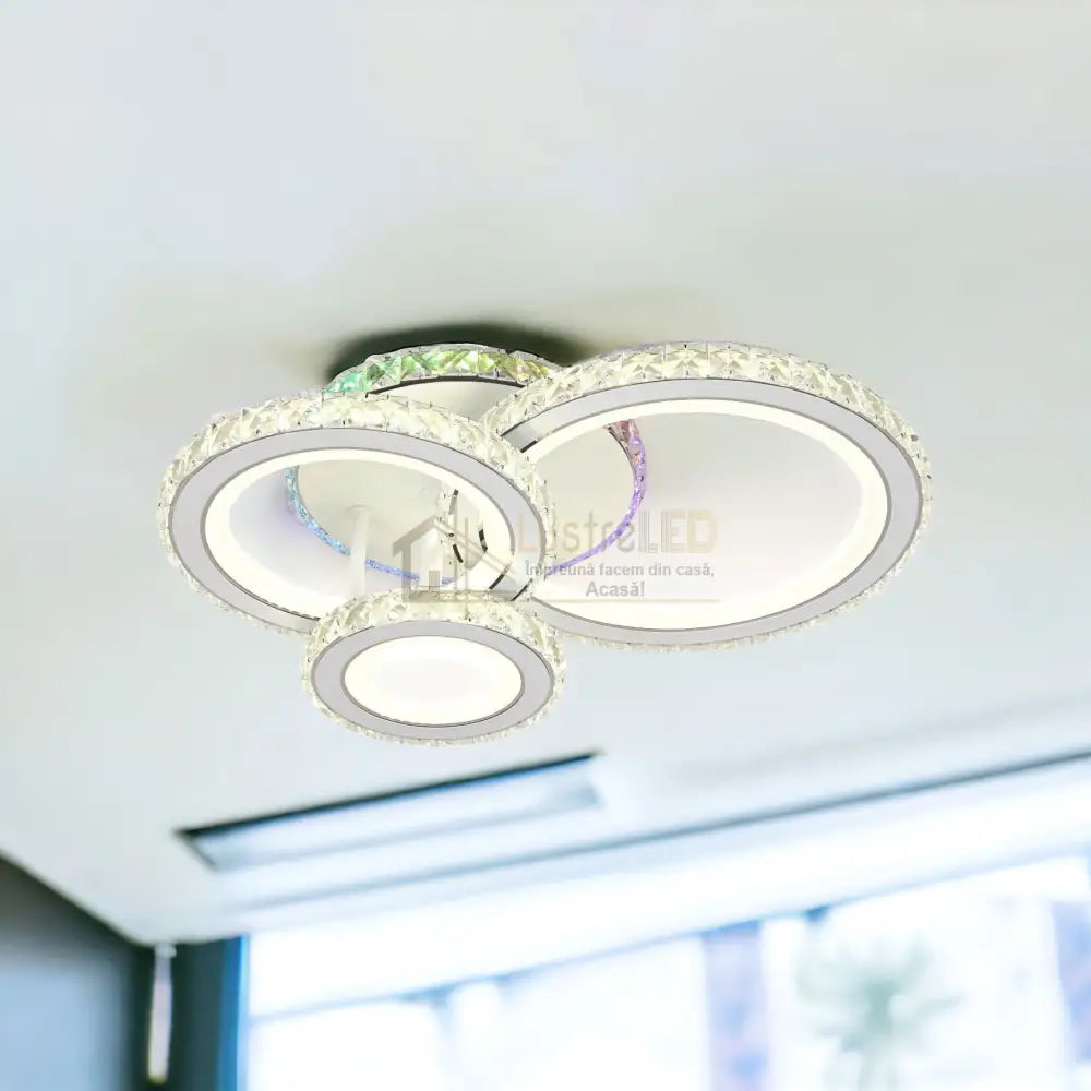 Lustra Led Cristal Ciryla Alba Rgb Echivalent 500W Lighting Fixtures