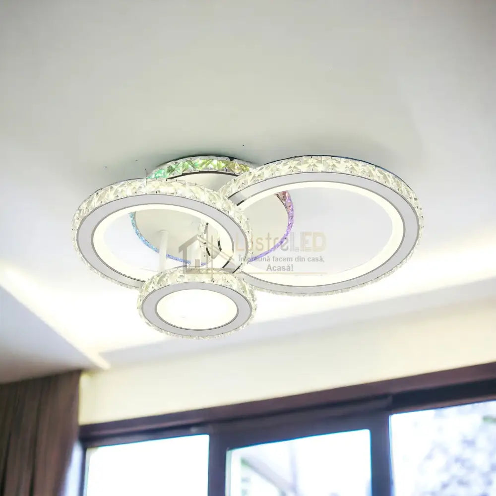 Lustra Led Cristal Ciryla Alba Rgb Echivalent 500W Lighting Fixtures