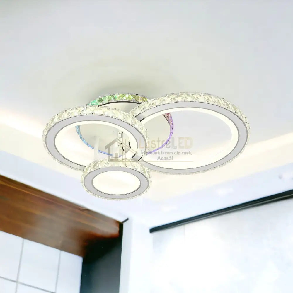 Lustra Led Cristal Ciryla Alba Rgb Echivalent 500W Lighting Fixtures