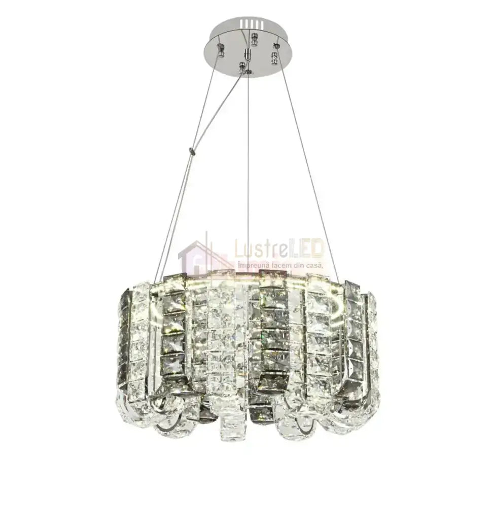Lustra LED Cristal DAKAR Echivalent 400W Telecomanda CRISTAL / CHROME / 50CM Ceiling Light Fixtures