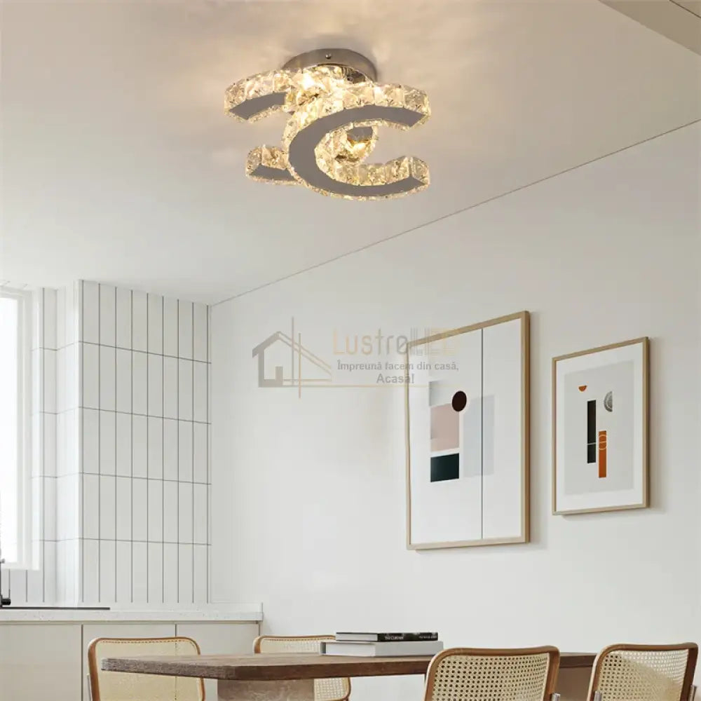 Lustra Led Cristal Double C Echivalent 200W Lighting Fixtures
