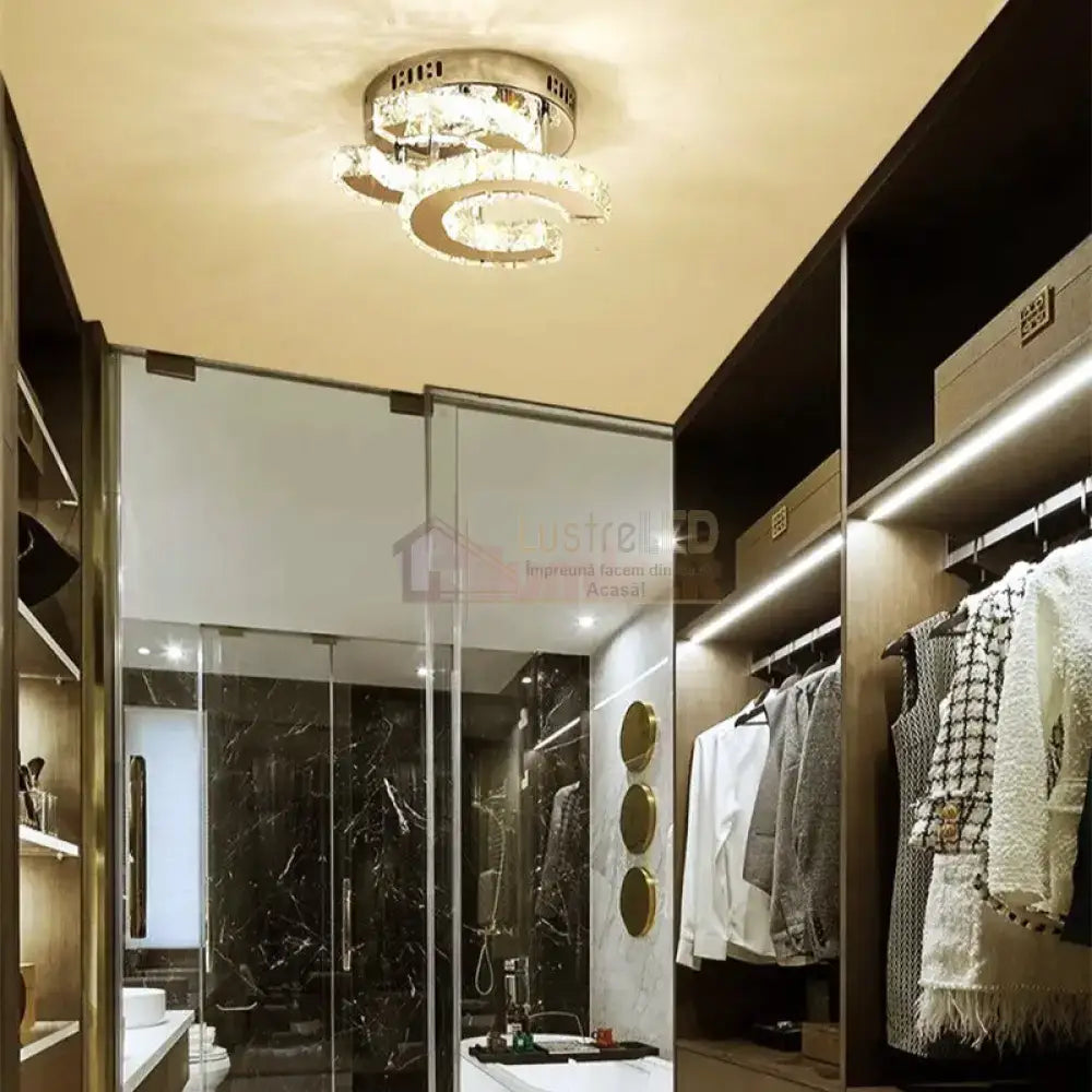 Lustra Led Cristal Double C Echivalent 200W Lighting Fixtures