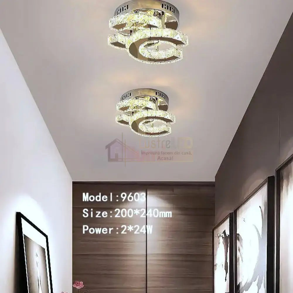 Lustra Led Cristal Double C Echivalent 200W Lighting Fixtures